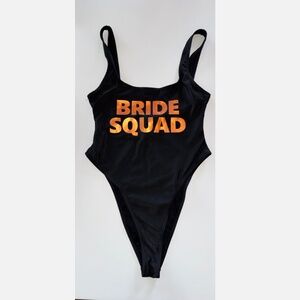 💙 3/$21 Boohoo BRIDE SQUAD high cut swimsuit Sz 8